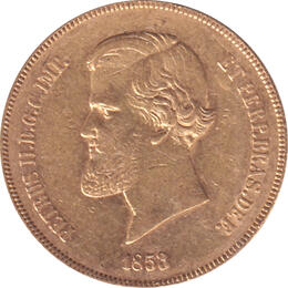Brasilien 20000 Reis GoldmünzePedro 1853