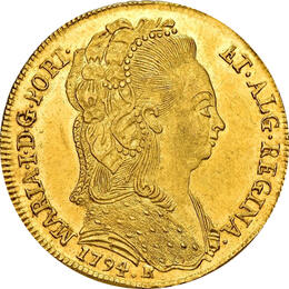 Brasilien 6400 Reis Goldmünze Maria 1794