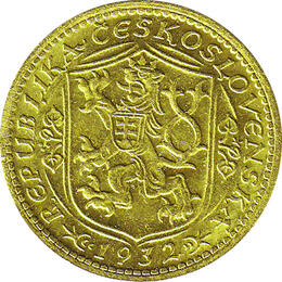 Tschechoslowakei 1 Dukat 1932 Kremnitz St Wenzel Goldmünze
