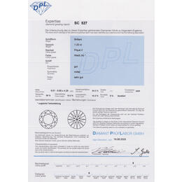 Diamant und Brillant 1,20 Carat mit Zertifikat DPL-SC527