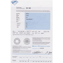 Diamant und Brillant 0,36 Carat mit Zertifikat DPL-SC533