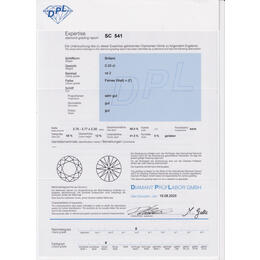 Diamant und Brillant 0,20 Carat mit Zertifikat DPL-SC541