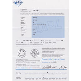 Diamant Brillant 0,18 Carat mit Zertifikat DPL-SC542