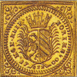 Nürnberg 1/2 Dukat Klippe Lamm 1700