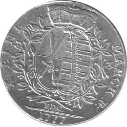 Altdeutschland Sachsen Konventionstaler 1777 Friedrich August Kurfürst