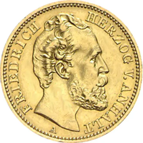 20 Mark Kaiserreich Anhalt 1875 Friedrich I Jaeger 179