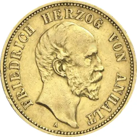 20 Mark Kaiserreich Anhalt 1875 Friedrich I Jaeger 181