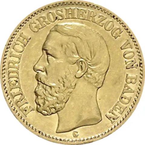 20 Mark Kaiserreich Baden 1872-1873 Friedrich I Jaeger 184