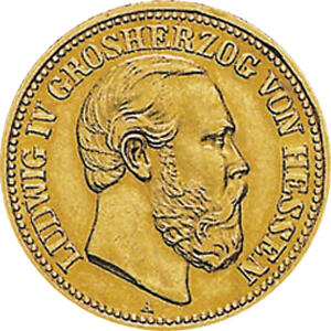 10 Mark Kaiserreich Hessen 1890 Ludwig Jaeger 220
