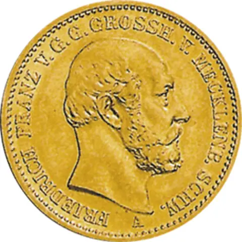 20 Mark Kaiserreich 1872 Mecklenburg Schwerin Jaeger 230 Friedrich Franz