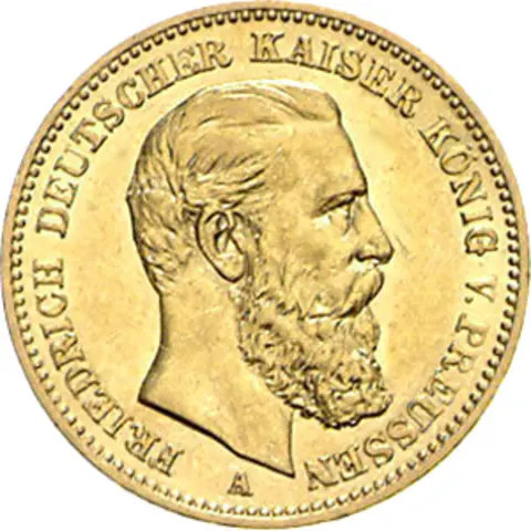 20 Mark Kaiserreich 1888 Preussen Friedrich III Jaeger 248