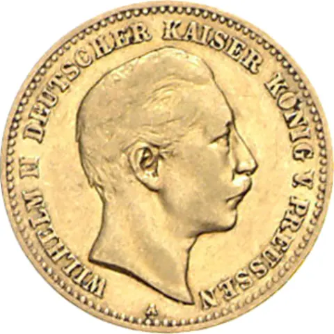 10 Mark Kaiserreich 1889 Preussen Wilhelm II Jaeger 249