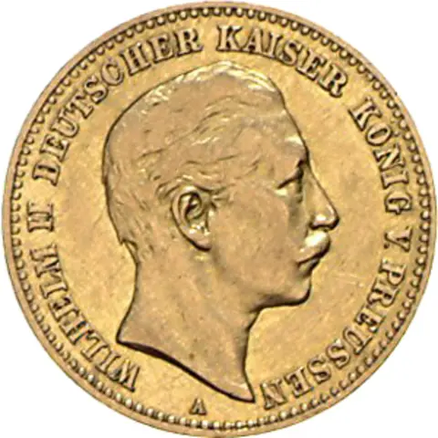 10 Mark Kaiserreich 1890-1912 Preussen Wilhelm II Jaeger 251
