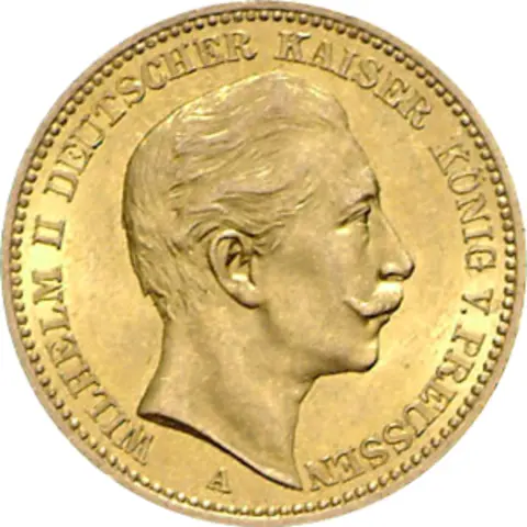 20 Mark Kaiserreich 1890-1913 Preussen Wilhelm Jaeger 252