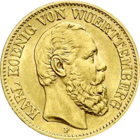 10 Mark Kaiserreich 1874-1888 Württemberg Karl Jaeger 292