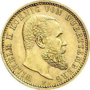 10 Mark Kaiserreich 1893-1913 Württemberg Wilhelm Jaeger 295