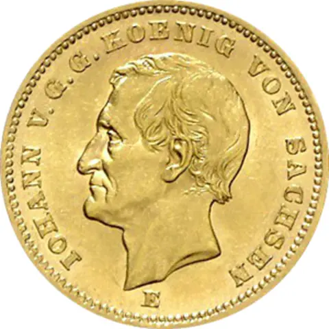 20 Mark Kaiserreich 1872 Sachsen Iohann Jaeger 258