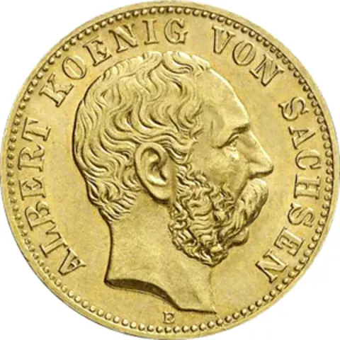 10 Mark Kaiserreich 1874-1888 Sachsen Albert Jaeger 261
