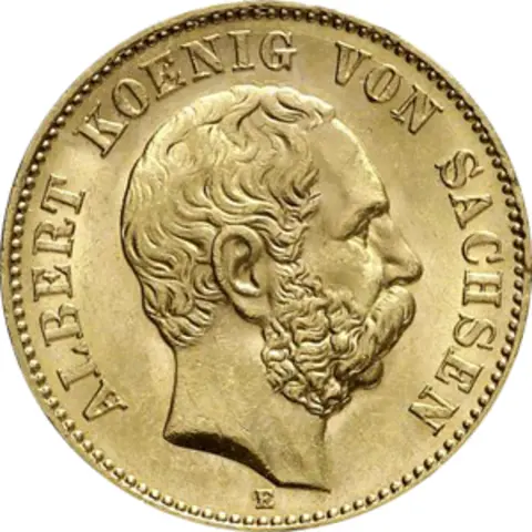 20 Mark Kaiserreich 1874-1878 Sachsen Albert Jaeger 262