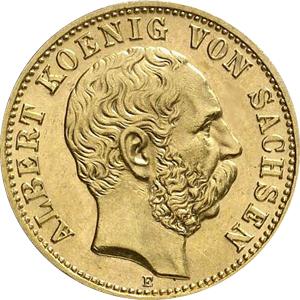 10 Mark Kaiserreich 1891-1902 Sachsen Albert Jaeger 263