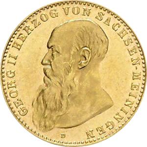 10 Mark Kaiserreich 1902-1914 Sachsen Meiningen Georg Jaeger 280