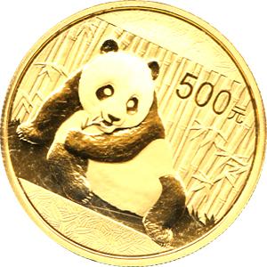 China Panda 1 Unze 2015 Goldpanda 500 Yuan