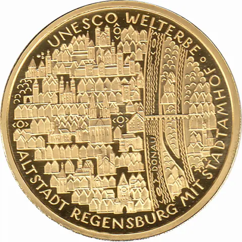 100 Euro Goldmünze 2016 UNESCO Weltkulturerbe Altstadt Regensburg