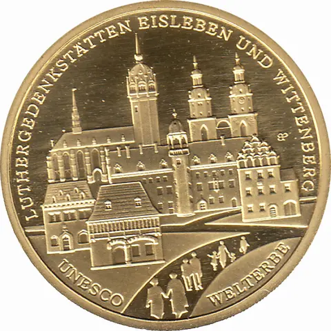 100 Euro Goldmünze 2017 UNESCO Weltkulturerbe Eisleben Wittenberg