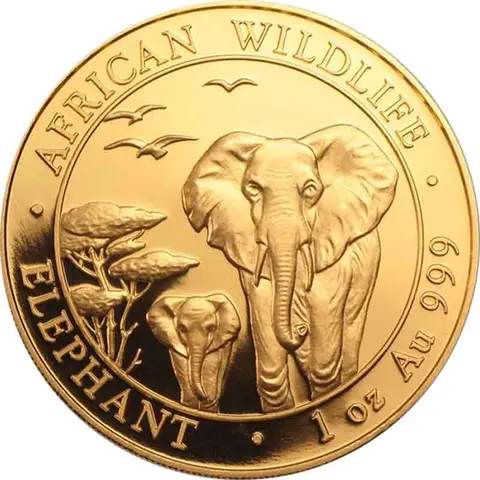 Somalia Elefant Goldmünze 2015