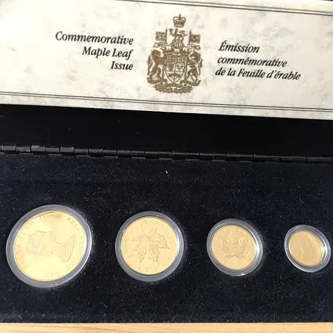 Kanada Gold Maple Leaf Proof Set 1988 im Etui