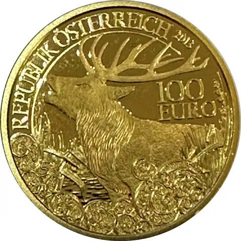 100 Euro Goldmünzen Österreich 2013 Wildtiere Rothirsch