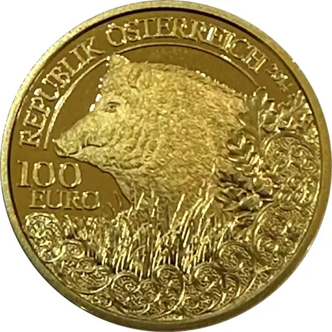 100 Euro Goldmünzen Österreich 2014 Wildtiere Wildschwein