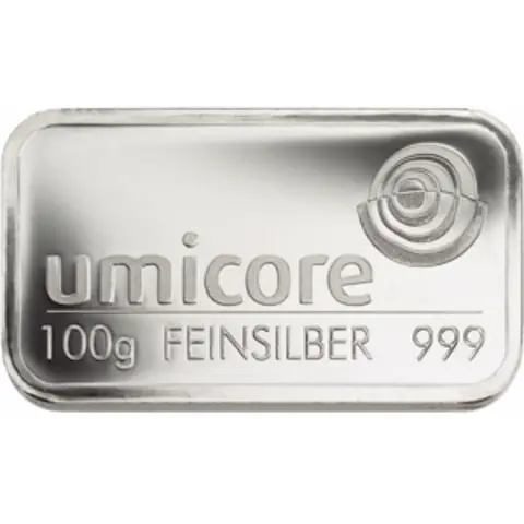 Silberbarren 100 Gramm Heraeus Umicore Degussa