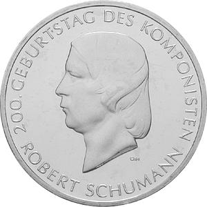 10 Euro Silber Gedenkmünze PP 2010 Robert Schumann