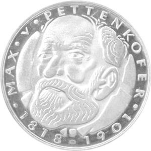 5 DM Silber Gedenkmünze Maximilian Pettenkofer 1968