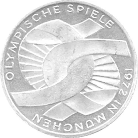 10 DM Silber Gedenkmünze Olympiade Arme 1972