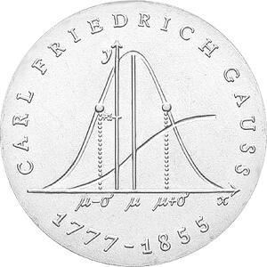 DDR 1977 20 Mark Silber Gedenkmünze Carl Friedrich Gauß