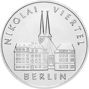 DDR 1987 5 Mark Gedenkmünze Nikolaiviertel Berlin