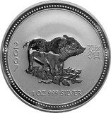 Lunar I Silbermünze Australien Schwein 1 Unzen 2007 Perth Mint