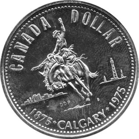 Canada Silber Gedenkmünze 1 Dollar Calgary 1975