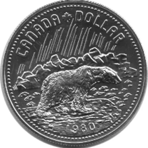 Canada Silber Gedenkmünze 1 Dollar Eisbär 1980