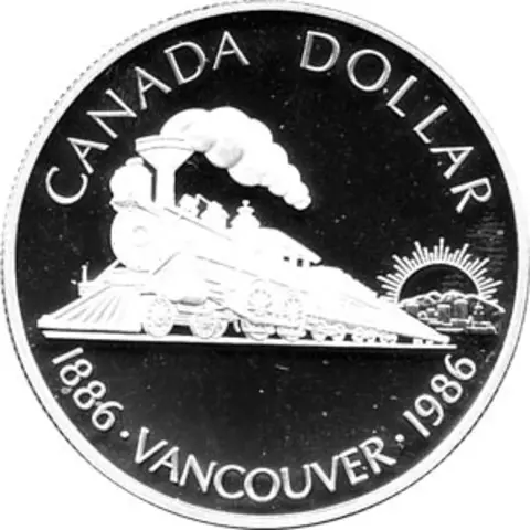 Canada Silber Gedenkmünze 1 Dollar Pacific Express 1986