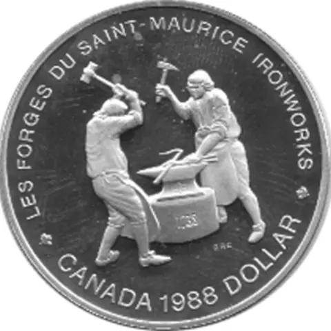 Canada Silber Gedenkmünze 1 Dollar Eisenschmiede 1988