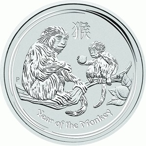 Lunar II Silbermünze Australien Affe 2 Unzen 2016 Perth Mint