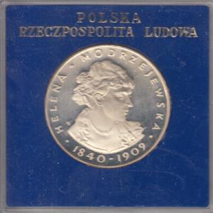 Polen 100 Zloty Silber 1975 Modrzejewska