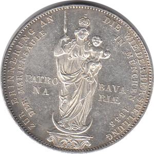 Bayern Ludwig II Doppelgulden Patrona Bavariae 1855