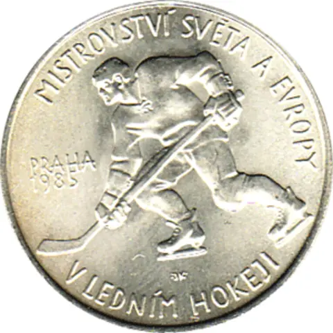 100 Korun, Tschechoslowakei, 1985, Eishockey Weltmeisterschaft 