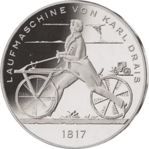 20 Euro Silber Gedenkmünze PP 2017 Laufmaschine Karl Drais