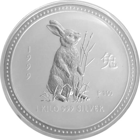 Lunar I Silbermünze Australien Hase 1 Kilo 1999 Perth Mint