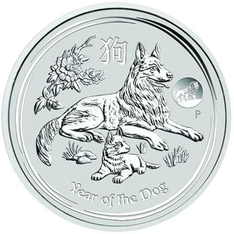 Lunar II Silbermünze Australien Hund 1 Unzen 2018 Privy Mark